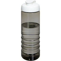 H2O Active® Eco Treble 750 ml Sportflasche mit Stülpdeckel & Trinkklappe, kohle, weiß