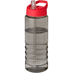 H2O Active® Eco Treble 750 ml Sportflasche mit Stülpdeckel & Trinktülle, kohle, weiß