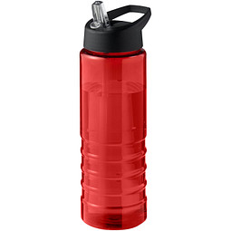 H2O Active® Eco Treble 750 ml Sportflasche mit Stülpdeckel & Trinktülle, rot, schwarz