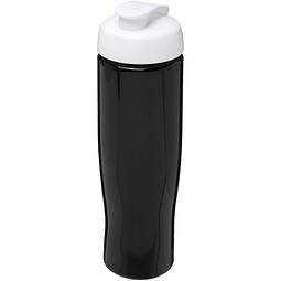 H2O Active® Tempo 700 ml Sportflasche mit Klappdeckel, schwarz/weiß