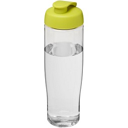Sport-Werbemittel Sportflasche H2O Tempo – transparent-limone – mit Logo bedruckt 700 ml nachhaltig auslaufsicher für Sportevents & Turniere