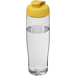Sport-Werbemittel H2O Tempo Sportflasche – transparent-gelb – mit Logo bedruckt 700 ml nachhaltiges rPET auslaufsicher für Sportevents