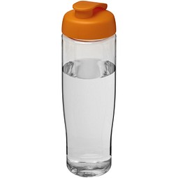 Sport-Werbemittel H2O Tempo® 700 ml – transparent-orange – mit Logo bedruckt 700 ml nachhaltige Sportflasche auslaufsicher für Sportevents