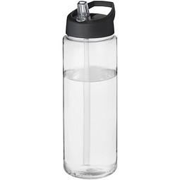 Sport-Werbemittel Sportflasche H2O Vibe – weiss-schwarz – mit Logo bedruckt 850 ml auslaufsicher für Sportevents & Turniere