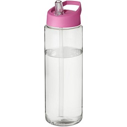 Sport-Werbemittel H2O Vibe Sportflasche – transparent-rosa – mit Logo bedruckbar 850 ml auslaufsicher für Sportevents & Turniere
