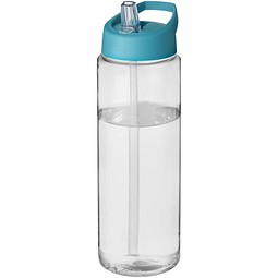 Werbeartikel Sportflasche H2O Vibe – transparent-aquablau – mit Logo bedruckt 850 ml BPA-frei auslaufsicher für Sportevents & Turniere