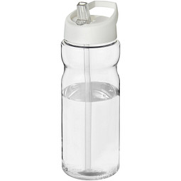 H2O Base Sportflasche mit Ausgussdeckel, 650 ml, transparent,weiss