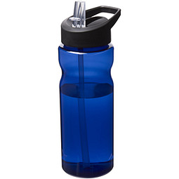 H2O Eco Sportflasche mit Ausgussdeckel, 650 ml, blau/schwarz