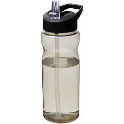 H2O Eco Sportflasche mit Ausgussdeckel, 650 ml, Charcoal/schwarz