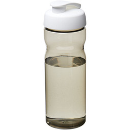 H2O Eco Sportflasche mit Klappdeckel, 650 ml, kohle/weiss