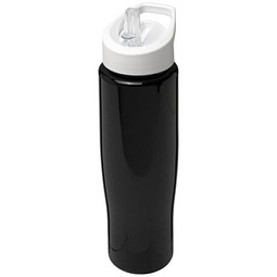 H2O Tempo Sportflasche mit Ausgussdeckel, 700 ml, schwarz/weiss