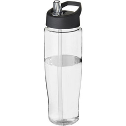 H2O Tempo Sportflasche mit Ausgussdeckel, 700 ml, transparent/schwarz