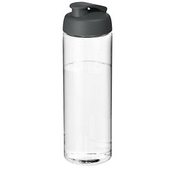 Sport-Werbemittel H2O Vibe Sportflasche – transparent-grau – mit Logo bedruckt 850 ml auslaufsicher für Sportevents & Turniere