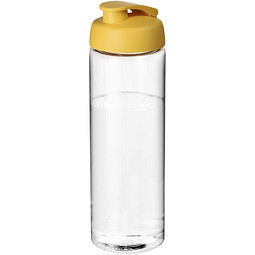 H2O Vibe Sportflasche mit Klappdeckel, 850 ml, transparent,gelb