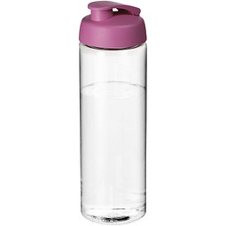 H2O Vibe Sportflasche mit Klappdeckel, 850 ml, transparent,rosa