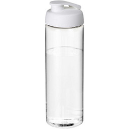 H2O Vibe Sportflasche mit Klappdeckel, 850 ml, transparent,weiss