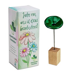 Handgefertigte Glasblume, Ostern, grün, 1-seit. Druck