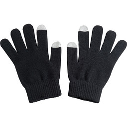 Handschuhe aus Acryl mit 2 Touch-Spitzen, schwarz