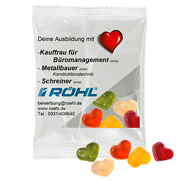 HARIBO Fruchtgummi 10g, Herzen, Transparente Folie