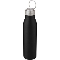 Harper 700 ml Sportflasche aus Edelstahl mit Metallschlaufe, schwarz