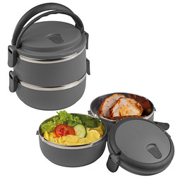 Henkelmann Home, Lunchbox Set mit 2 Warmhaltekammern, anthrazit