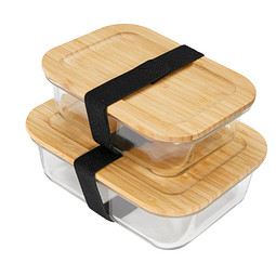 Hitzebeständige Glas-Lunchbox mit Bambusdeckel, Dichtung und 1050 ml Volumen
