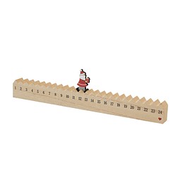 Holz-Kalender WALKING SANTA,braun