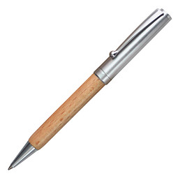 PENKO® Holz/Metall-Kugelschreiber Santiago Wood, blaue Mine, natur