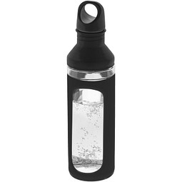 Glasflasche Hover, 590 ml, schwarz/transparent