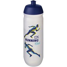 Sport-Werbemittel Sportflasche HydroFlex™ – blau-transparent klar – mit 48h Express-Druck 750 ml flexibler Kunststoff für Sportevents & Turniere