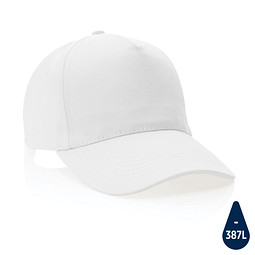 Impact 5 Panel Kappe aus 280gr rCotton mit AWARE Tracer, weiß