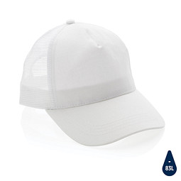 Impact AWARE™ 190gr Brushed Cotton 5 Panel Trucker-Cap, weiß