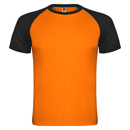 Indianapolis Sport T-Shirt für Kinder, Fluor Orange / schwarz, 12