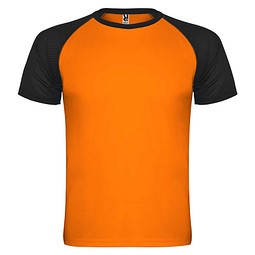 Indianapolis Sport T-Shirt für Kinder, Fluor Orange / schwarz, 16