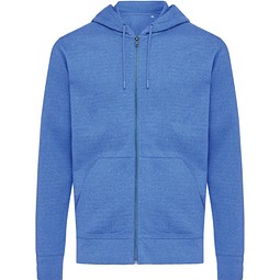 IQONIQ Abisko Zip-Kapuzenpullover aus recycelter Baumwolle, heather blue, XXS