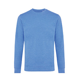 Iqoniq Denali ungefärbt. Rundhals-Sweater, heather blue, M