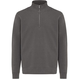 IQONIQ Elgon Quarter-Zip-Sweater aus rec. Baumwolle, anthrazit, L