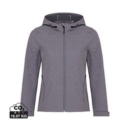 Iqoniq Makalu Damen Softshelljacke aus recyceltem Polyester, vulcano heather grey, L