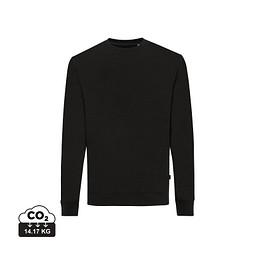 Iqoniq Zion Rundhals-Sweater aus recycelter Baumwolle, schwarz