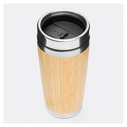 Isolierbecher BAMBOO DRINK,braun, silber