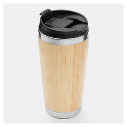 Isolierbecher TAKE BAMBOO,braun, schwarz, silber