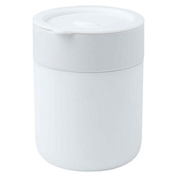 Java 330 ml Keramikbecher mit Silikonhülle und Kunststoffdeckel, weiss