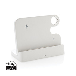 Joltz dual 15W-Ladegerät aus RCS rec. ABS mit iWatch-Slot, weiß
