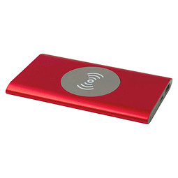 Juice 4000 mAh Typ-C kabellose Powerbank aus recyceltem Aluminium, rot