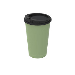 Kaffeebecher ToGo mit Deckel, 300 ml, geselliges grün/schwarz
