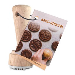 Keksstempel 35 mm mit Standardmotiv & Werbekarte mit Rezept