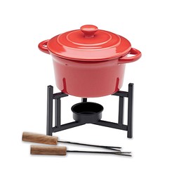 Keramik-Fondue-Set 300 ml BIG KASE, Rot