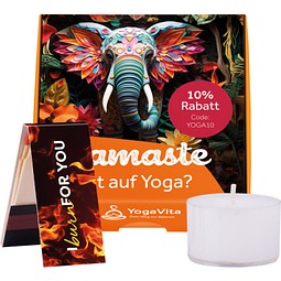 Klappbox S, Teelichter, inkl. Druck