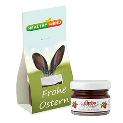 Konfitüre in Überreichverpackung, Ostern, Erdbeere, 1-seit. Druck
