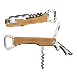 Korkenzieher mit Flaschenöffner, beige